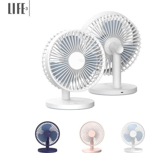 3Life Desktop Mute Fan USB Charging Portable Handheld Cooling Oscillating Fan 2000mAh Battery Capacity Low Noise Strong Wind