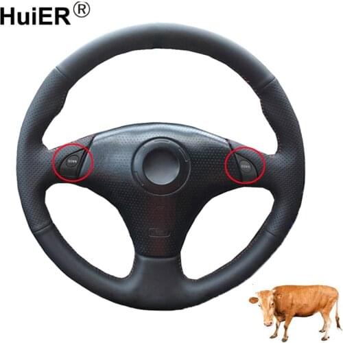 Hand Sewing Car Steering Wheel Cover Cow Leather Wrap Volant For Toyota RAV4 Celica MR2 MR-S Supra Caldina For Lexus IS 200 300