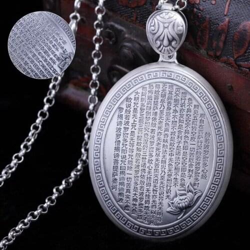 S999 lotus heart retro pendant sterling silver retro