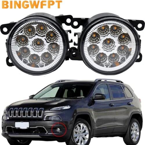 LED Fog Light For Jeep Cherokee Car Front Bumper Fog Lamp Daytime Running Light DRL 12V Super bright assembly