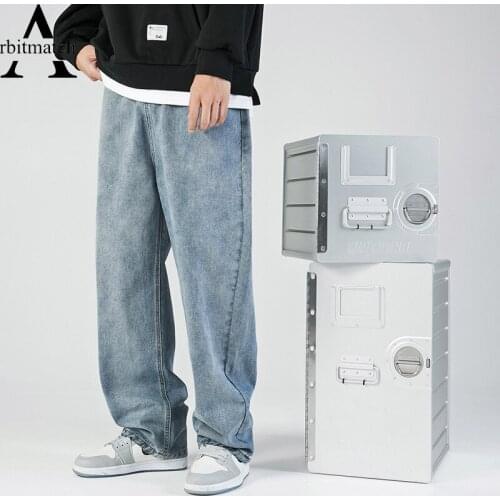 Arbitmatch Loose Men Jeans Male Trousers Simple Design High Quality Cozy All-match Students Daily Casual Straight Denim Pants