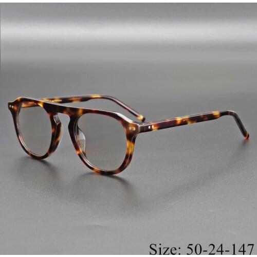 Vintage Harden Acetate Myopia Eyeglass Frame Hand Made Women Men Retro Classical Oval Type Big Face Users High Level Quality