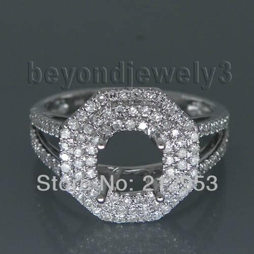 Vintage Setting Ring Round 6mm Solid 14kt White Gold Customs Semi Mount Ring With Dia For Sale WU067