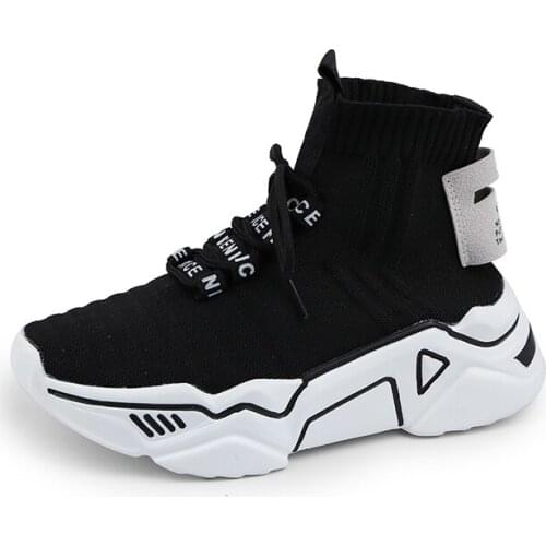 Muffin Platform Summer Breathable Increase Sneakerssocks Shoes Female 2019 New Korean Version Of Wild White Shoes