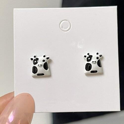 S925 Silver Needle Korea Cute Mini Cow 2021 New Trendy Niche Small Earrings Ladies Fashion Jewelry