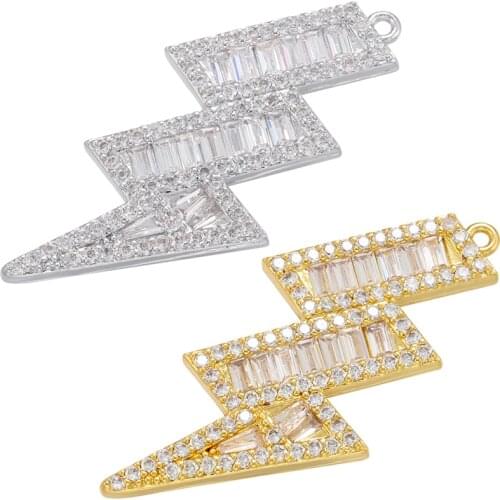 ZHUKOU Hip Hop Lightning Pendant large Crystal charms for Women DIY Handmade Necklace Jewelry Accessories Supply Wholesale VD949