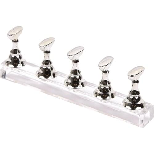 Y1UF 1 Set Acrylic Nail Art Practice Stand Magnetic Nail Tips Holders Training Fingernail Display Rack DIY Nail Crystal Base