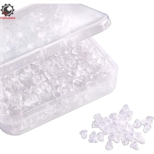 1000Pcs Silicone Earring Backs Earring Backings Soft Clear Ear Safety Back Pads Backstops Bullet Clutch Stopper Replacement
