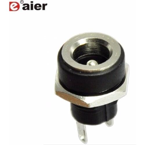 20PCS 5.5X2.1mm DC-022B Metal DC Power Jack Socket Male Thread 0.5A 30VDC M8X0.75 Black Housing