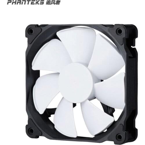 Phanteks F120MP 120mm MP 4-pin PWM Fan, high Static Pressure, Optimized for Silence, Sleeved Daisy-Chain Cables, White Blades