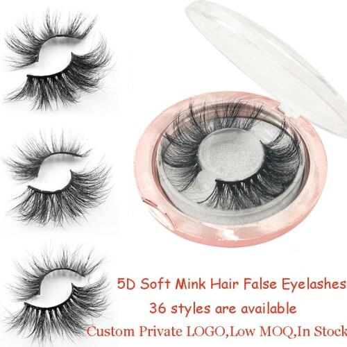 5D Soft Mink Hair False Eyelashes 25mm Fluffy Lashes Makeup Thick 100% Hand Made Faux Eye Lashes 36 Styles Custom Private Label