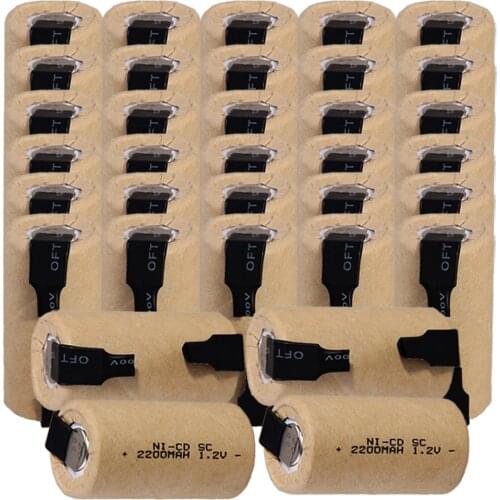 Real capacity 34 pcs SC battery 2200mah 1.2V NICD SUBC batteries for power tools akkumulator for MAKITA for HITACHI for METABO