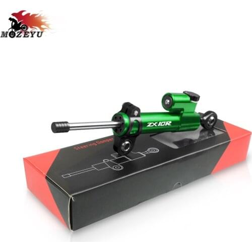 With ZX10R LOGO Motorcycle CNC Aluminum Steering Stabilizer Damper shock absorber stable steering for KAWASAKI ZX 10R ZX-10R