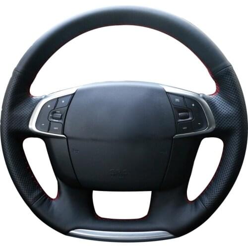 Black Synthetic Leather Car Steering Wheel Cover for Citroen C4 C4L 2011-2015 DS4