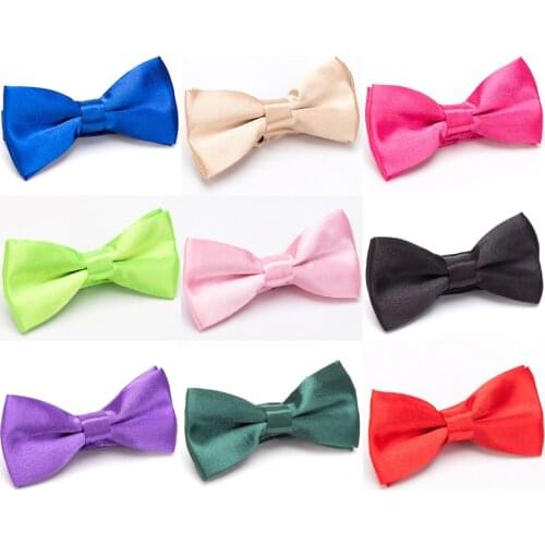Children Bow Tie Classic Kid Bowtie Boys Grils Ties Baby Fashion Accessories Solid Color Green Red Black Blue Pets Cravate