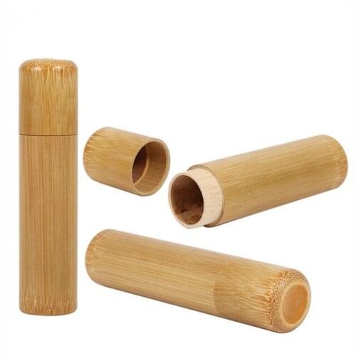 EASONOV Portable 1Pc Round Shape Bamboo Tea Storage Box Handmade Natural Tea Jar Storage Holder Wooden Container with Lid Case