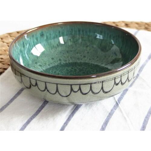 FANCITY Japanese style hand-painted vegetable bowl noodle bowl soup bowl porridge bowl underglaze