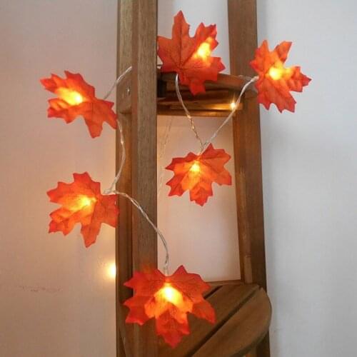 300cm 10LED Artificial Autumn Maple Leaves Garland Fairy Lights for Christmas Decoration Thanksgiving Party DIY Decor Halloween
