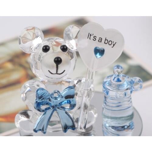 K5 Crystal Bear Nipple Baptism Baby Shower Souvenirs Party Christening Giveaway Gift Wedding Favors and Gifts For Guest 4 PCS