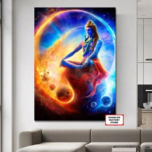 5D Diamond Painting Indian Gods Lord Shiva Poster Full Drill Cross Stitch Pictures Of Rhinestones Embroidery Mosaic Home Decor