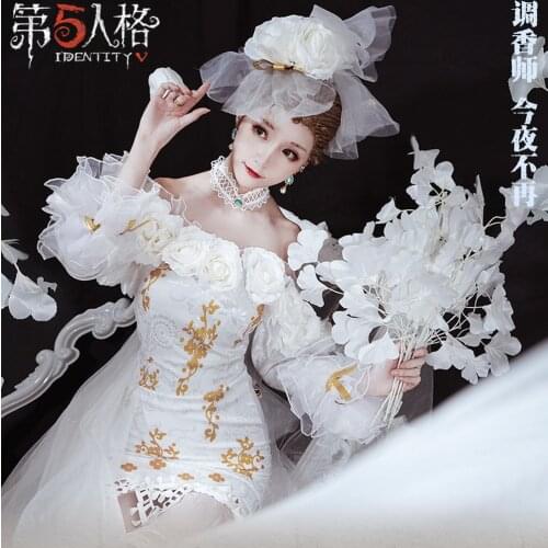 Game Identity V Cosplay Costumes Perfumer Wedding dress for Halloween Carnival Party Events Amine Fans Collection Fans Gift
