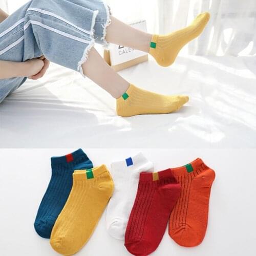 Summer Sock Slippers for Women Men Students Girls Comfortable Stripe Cotton Sports Socks Short Mens Ankle Socks Female New