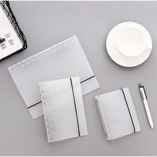 Matte PVC transparent binder loose strap inner core A6 A5 a7 spiral notebook cover filler paper planner school office supplies