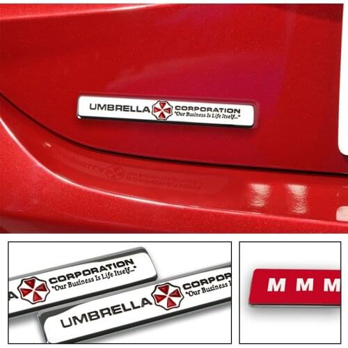 3D Metal Umbrella Corporation Badge Emblem Body Tail Decoration Sticker For BMW Audi Toyota Honda Suzuki Citroen Fiat Skoda VW