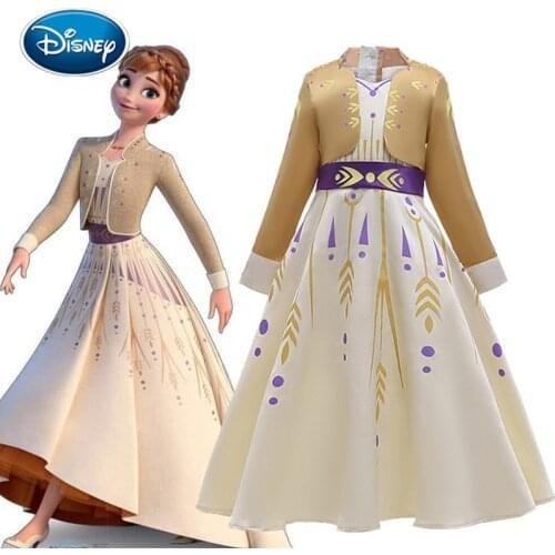 Disney Frozen2 Anna Elsa Dress For Girl Princess Dresses Girls Elena For Girls Cosplay Anna Elsa Costume Party Girl Dress Gift