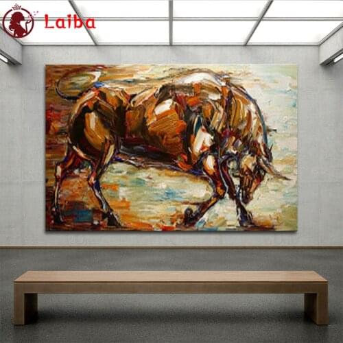 Full Diy diamond painting Abstract animal art, bull picture rhinestones embroidery diamond mosaic 5d cross stitch decor