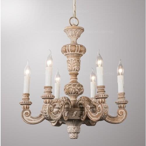 Roman Pillar chandeliers wooden carved hanging lights italian murano retro chandelier vintage elegant bedroom living room lights