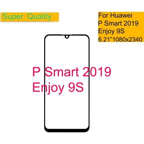 10Pcs/lot For Huawei P Smart 2019 POT-LX3 POT-LX1 Touch Screen Panel Front Glass Outer For Enjoy 9S LCD Glass Lens With OCA Glue