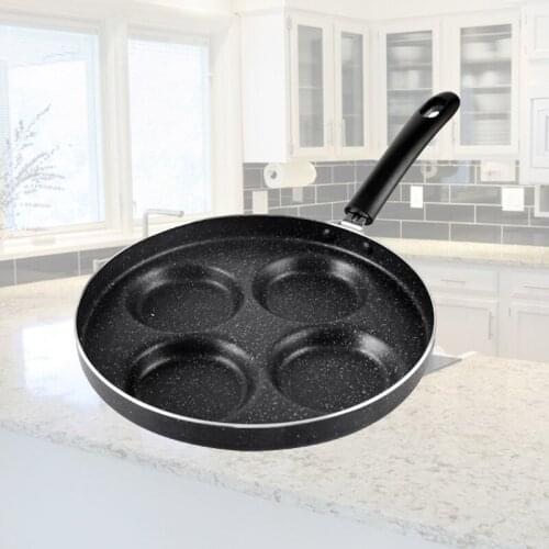 Frying Pan Four-Hole Omelet Pan for Eggs Ham Maker Frying Pans Creative Non-Stick No Oil-Smoke Breakfast Grill Pan