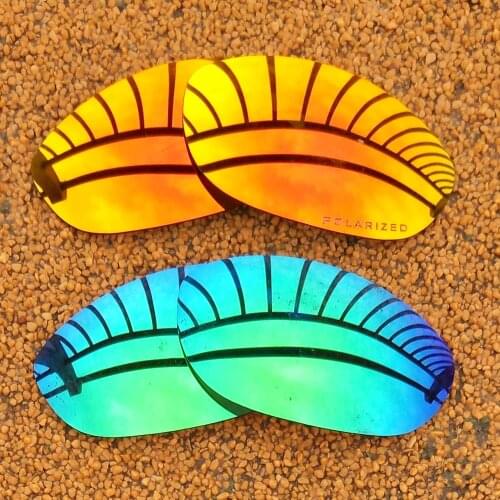 Orange Red Mirrored & Green Mirrored Polarized Replacement Lenses for Monster Dog Frame 100% UVA & UVB