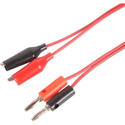 Connectors Terminals Cable 5A Banana Plugs To Crocodile Clamps Test Leads Line DC Power Supply Alligator Clips Cable Wire 1M
