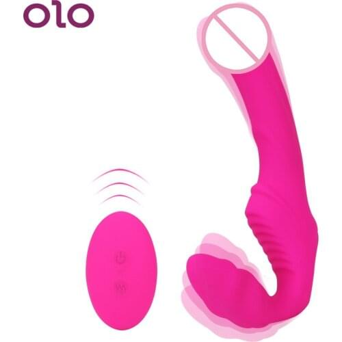 OLO Remote Control Dual Head Vibrator Erotic Prostate Massage Silicone AV Magic Wand Sex Toys for Female Lesbian 9 Mode