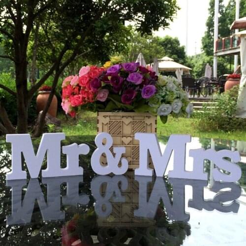 Wedding Decoration Mr & Mrs White Wooden Letters Ornaments Wedding Sign Photo Studio Photography Props Dropshipping