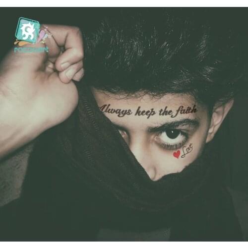 1 Sheet 2020 Hot Post Malone Face Temporary Facial Tattoo Stickers Cool and Black Man and Couple Letter Design Waterproof Tattoo