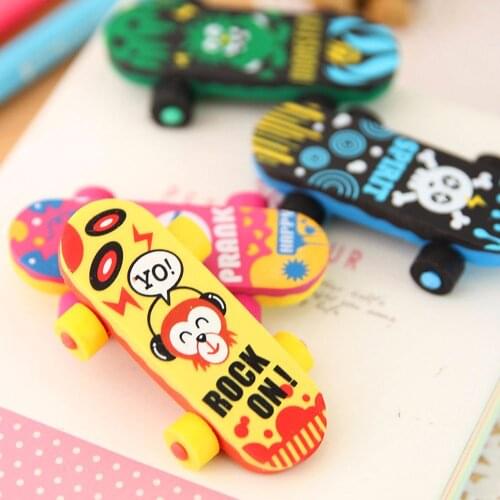 1 Pc Novelty Scooter Mini Eraser Rubber Cartoon Creative Kawaii Stationery Cartoonschool Supplies Papelaria Gift for Kids