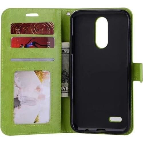 10pcs/lot free shipping TPU + PU Leather Crazy Horse Wallet Case For LG K4 2017 For LG K8 2017 For LG K10 2017 For LG G6