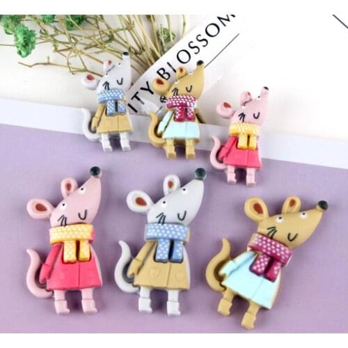 10pcs/lot Resin Mouse Flatback Cabochons DIY hair bow center Scrapbook Decoration