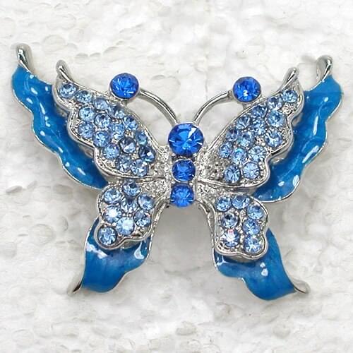 12pcs/lot Wholesale Fashion Brooch Rhinestone Enamel Butterfly Pin brooches Jewelry Gift C101344