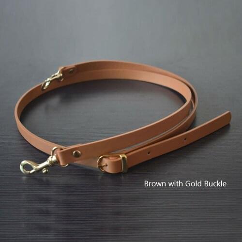 135CM Adjustable Leather Strap Handbag Shoulder Bag Belts Handmade Replacement Gold Buckle Bag Parts Accessories for Girl Tan