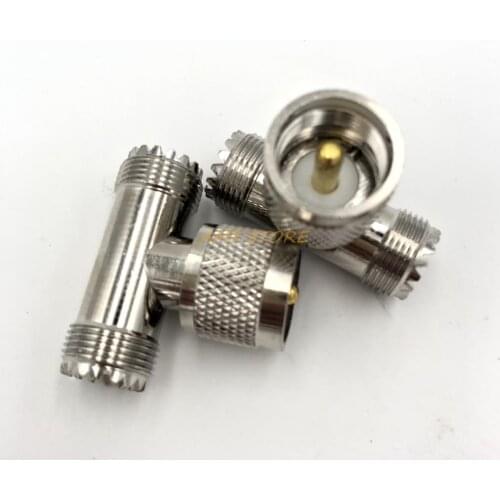 2pcs UHF Male PL259 to 2 UHF Female SO239 Triple T Adapter Connector for Car Antenna Intercom Adapter