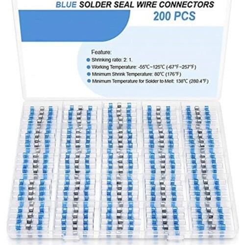 20/200pcs Electrical Heat Shrink Solder Seal Wire Connectors Butt Crimp Terminals Insulation Waterproof Cable Terminal Connector