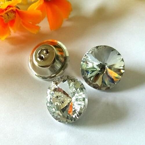 20pcs 25mm round shape White crystal buttons glass satellite Pull clasp butons sofa decorating