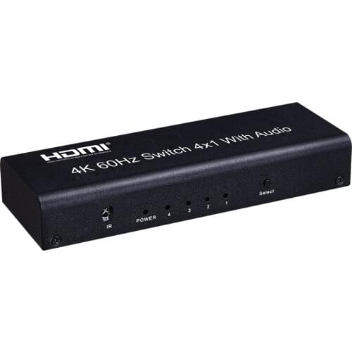 4 Ports HDMI Switch Switcher 4x1 with Audio 3D Hdmi Female Connector IR Remote Control HDCP2.2