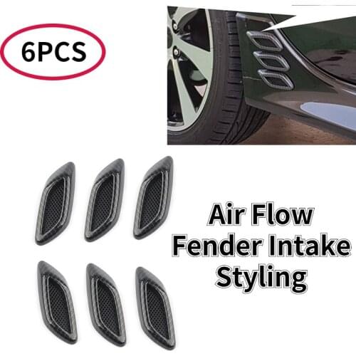6 PCS Car Side Vent Air Flow Fender Intake ABS Auto Simulation Side Vents Styling Car Decor Accessories Car Sticker