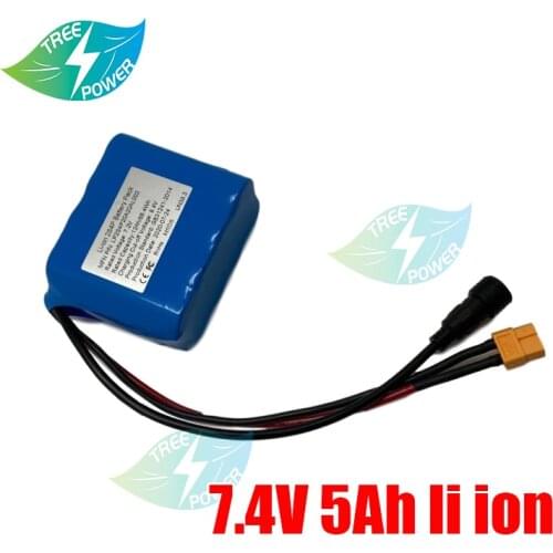 7.4V 8.4V Battery 5Ah 2S2P 5000mAh Battery Pack 18650 Battery Rechargeable for Bicycle Headlights/CCTV/Camera/Electric