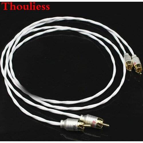 Thouliess HIFI Silver Plated Audio Cable 2RCA to 2RCA Audio Signal Amplifier Line Interconnector Speaker Cable